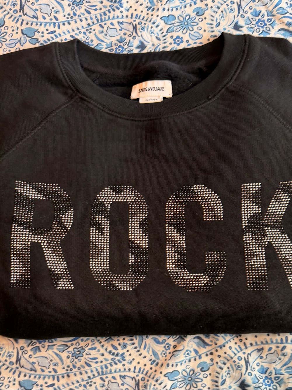 Zadig & Voltaire Black Rhinestone 'ROCK' Sweatshirt M - Picture 2 of 5